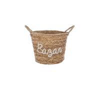 Atmosphera Cesta de mimbre blanco bordado.