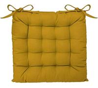 Atmosphera - cojín de silla de algodón amarillo mostaza 38 x 38 cm