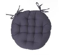 Atmosphera - Cojín de Silla Redondo en algodón Gris Oscuro D. 38 cm