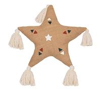 Atmosphera - Cojín Estrella de Yute con Pompones 40 x 40 cm