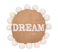 ATMOSPHERA CREATEUR D'INTERIEUR Cojín Redondo con Pompones d30cm Beige