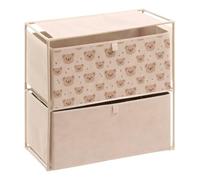 Atmosphera - Cómoda de 2 cajones tissa Beige Estampado Osito 60x30x60 cm