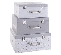 Atmosphera - Conjunto de 3 baúles Infantiles - Blanco y Gris