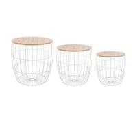 ATMOSPHERA CREATEUR D'INTERIEUR Lote de 3 mesas de Centro Blancas Atomic D.40,5x41