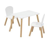 Atmosphera – Juego de mesa y 2 sillas infantiles Alex – 3 piezas blancas