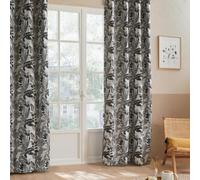 Atmosphera - Cortina «Bejuco» con Motivos de Jacquard - con Ojales - Negro 140 x 260 cm