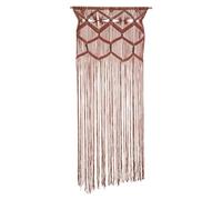 Atmosphera - Cortina de Hilo macramé de algodón, Color marrón, Canela y Perlas de Madera, 90 x 200 cm