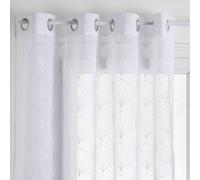 Atmosphera - Cortina Transparente con Ojales MIA, Color Blanco, 140 x 240 cm, con Bordados, para salón y Dormitorio