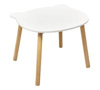 ATMOSPHERA CREADOR DE INTERIOR MESA NIÑO, Douceur Blanche, Patas de Madera Natural, Forma Original Oso De Diámetro 60 cm