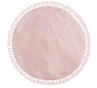 ATMOSPHERA CREATEUR D'INTERIEUR Alfombra rosa Lurex con flecos D.90, JJ321