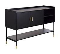 ATMOSPHERA CREATEUR D'INTERIEUR Aparador de 2 Puertas Tedy, Madera y Metal, Negro