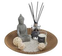 ATMOSPHERA CREATEUR D'INTERIEUR Atmosphera-Estuche Aroma Zen Difusor 6 Palos, 1 Vela perfumada Maceta de Cristal, 1 Buda y Accesorios, cm