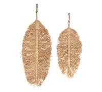 ATMOSPHERA CREATEUR D'INTERIEUR Atmosphera-Set de 2 decoración de Pared en Rafia, Madera, cm
