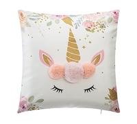 atmosphera Cojín infantil Pompones Unicornio - talla40x40 cm