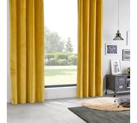 ATMOSPHERA CREATEUR D'INTERIEUR Cortina Opaca de Terciopelo Ocre 140 x 260
