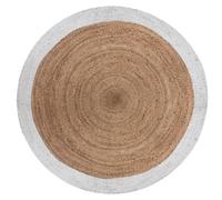 Atmosphera - Alfombra de Yute Borde Blanco D. 120 cm