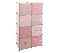 ATMOSPHERA CREATEUR D'INTERIEUR - Armario con Almacenamiento y Barra modulable para habitación Infantil, Color Rosa, 124 cm de Altura