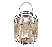 ATMOSPHERA CREATEUR D'INTERIEUR Farol Cosy, Metal y Cristal, Negro, H33 cm