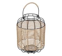 ATMOSPHERA CREATEUR D'INTERIEUR Farol Cosy, Metal y Cristal, Negro, H33 cm