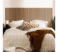 ATMOSPHERA CREATEUR D'INTERIEUR Juego de 4 Paneles decorativos acústicos con efecto de tacos de madera Colva 120x30 cm - (es decir, 120x120 cm) - Efecto roble claro