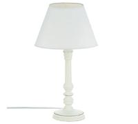 ATMOSPHERA CREATEUR D'INTERIEUR Lámpara de Mesa - Estilo depurado - Color Blanco Acabado Antiguo, Madera, D. 20 x H. 35 cm