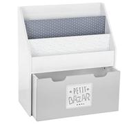ATMOSPHERA CREATEUR D'INTERIEUR Librería Gris con contenedor con Ruedas, L. 62,5 x l. 30 x H. 70 cm (JJ1044)