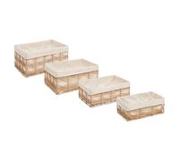 ATMOSPHERA CREATEUR D'INTERIEUR Lote de 4 cajas tipo fruta Rosy ratán natural