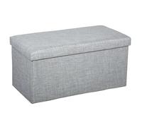 Atmosphera - Puff Plegable Doble 'Tomaz' Gris Claro