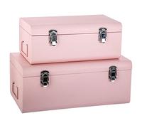 ATMOSPHERA CREATEUR D'INTERIEUR Set de 2 baúles metal rosa