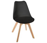 ATMOSPHERA CREATEUR D'INTERIEUR Silla Baya Negra, Patas de Madera de Haya