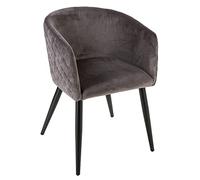 ATMOSPHERA CREATEUR D'INTERIEUR Silla de Comedor de Terciopelo Gris Marlo