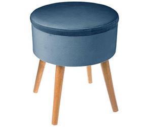 ATMOSPHERA CREATEUR D'INTERIEUR Taburete de Terciopelo Azul Oscuro