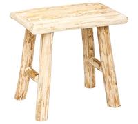 ATMOSPHERA CREATEUR D'INTERIEUR Taburete Woody, Fabricado en Madera de Álamo, Beige