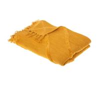 Atmosphera - Cubrecama de «tufting» de algodón «Inca» - Amarillo Mostaza 130 x 180 cm