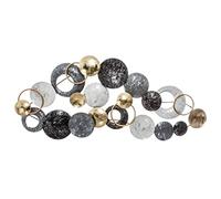 Atmosphera – Decoración de pared en metal redondo chic y contemporáneo azul 93 x 43 cm