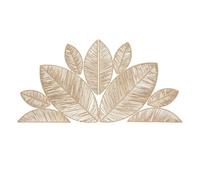 Atmosphera - Decoración de Pared de Papel Tejido y Metal Meera - 160 x 80 cm - Decoración Colgante Bohemia con Forma de Hoja en Beige - para Dormitorio, salón, Comedor y cabecero