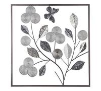 Atmosphera - Decoración de Pared 'Floral' - Metal - Plata 50 x 50 cm