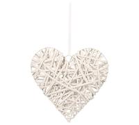 Atmosphera - Decoración Mural Corazón - Mimbre - 30x30 cm - Blanco