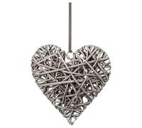 Atmosphera - Decoración Mural Corazón - Mimbre - 30x30 cm - Gris