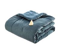 Atmosphera - Edredón 'Sonia' de terciopelo - azul 80 x 180 cm