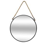Atmosphera Espejo colgante Corde Metal con cuerda Negro Ø55 cm