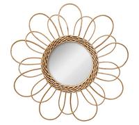 Atmosphera Espejo de ratán con diseño de flor 38 x 2 cm Dorado