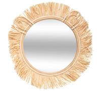 Atmosphera - Espejo de Pared Lion de Rafia y ratán D 38 cm