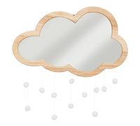 Atmosphera Espejo infantil Nube en madera 40 x 36 cm con pompones