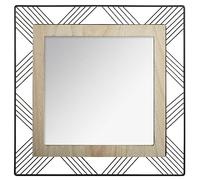 Atmosphera - Espejo Joe - Metal y Madera - Negro - 45x45 cm