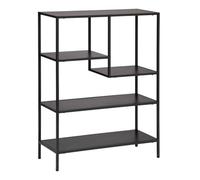 Atmosphera - Estantería asimétrica Gota Negra, 4 Niveles, Acero, 75 x 100,5 cm - para salón, Oficina y Dormitorio