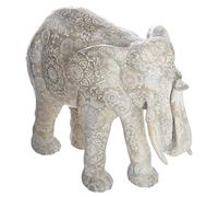 Atmosphera - Estatua Elefante 'Enzo' - Motivos Grabados - Efecto Blanqueado A. 22 cm