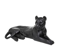 Atmosphera - Figura de Leopardo para Dormir - Resina - Negra - H38 cm