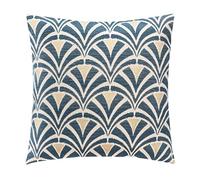 Atmosphera - Funda de cojín - algodón y chenilla - motivo bordado - azul - 40x40 cm