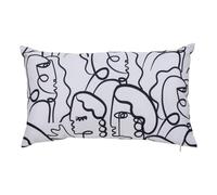 Atmosphera - Funda de cojín de Exterior Nolan 50x30cm diseño fantasía Blanco y Negro